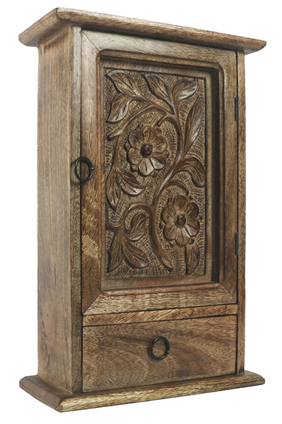 Mango Wood Key Box With Drawer